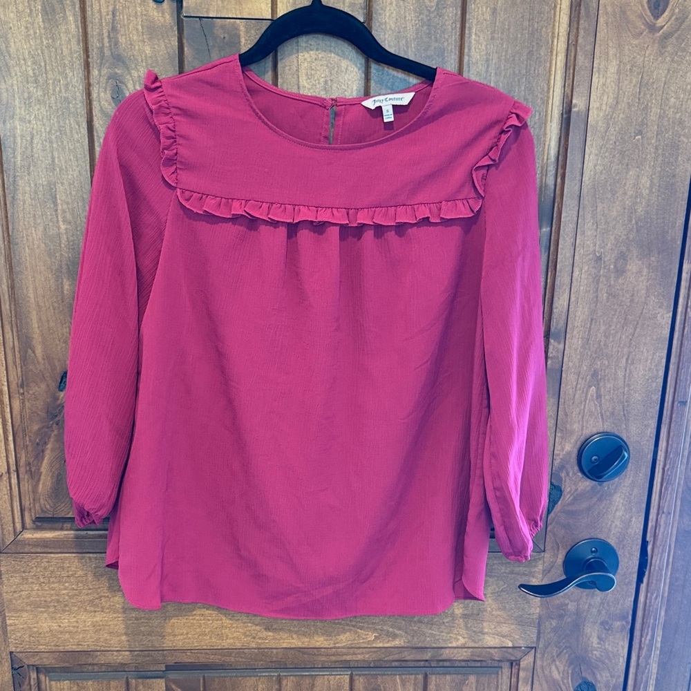 Juicy Couture Fuchsia Ruffle Blouse